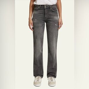 NWT Scotch and Soda The Sky Plus High Rise Straight Fit Washed Black Jeans